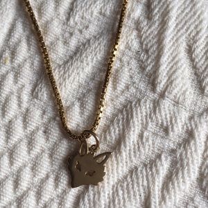 1970’s 14k gold fox mask and chain